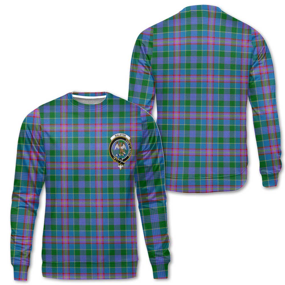 Clan Ralston Tartan Men Sweatshirt Crest And Plaid Basic Style