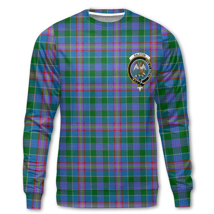 Clan Ralston Tartan Men Sweatshirt Crest And Plaid Basic Style