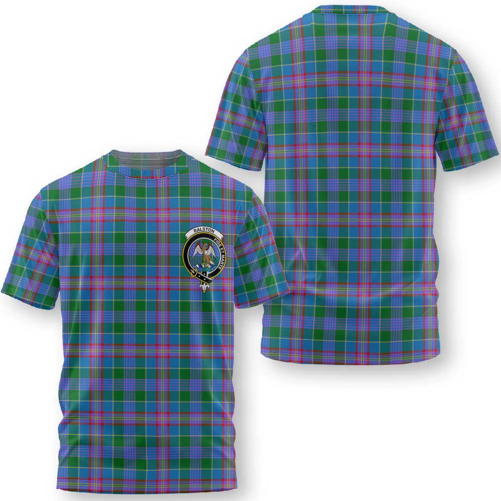 Clan Ralston Tartan Men T Shirt Crest And Plaid Basic Style