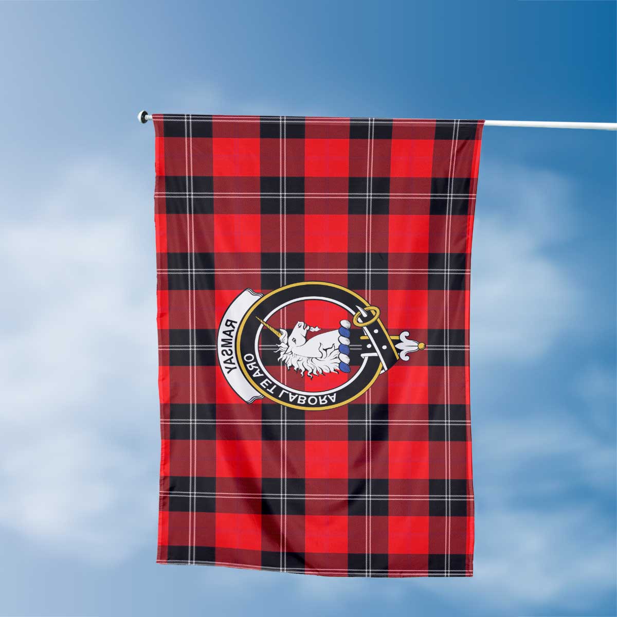 Clan Ramsay Tartan Flag 1 Crest And Plaid Basic Style Tartan House Flag Crest And Plaid Basic Style