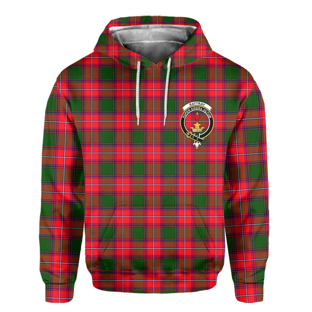 Clan Rattray Tartan Men Hoodie Crest And Plaid Basic Style