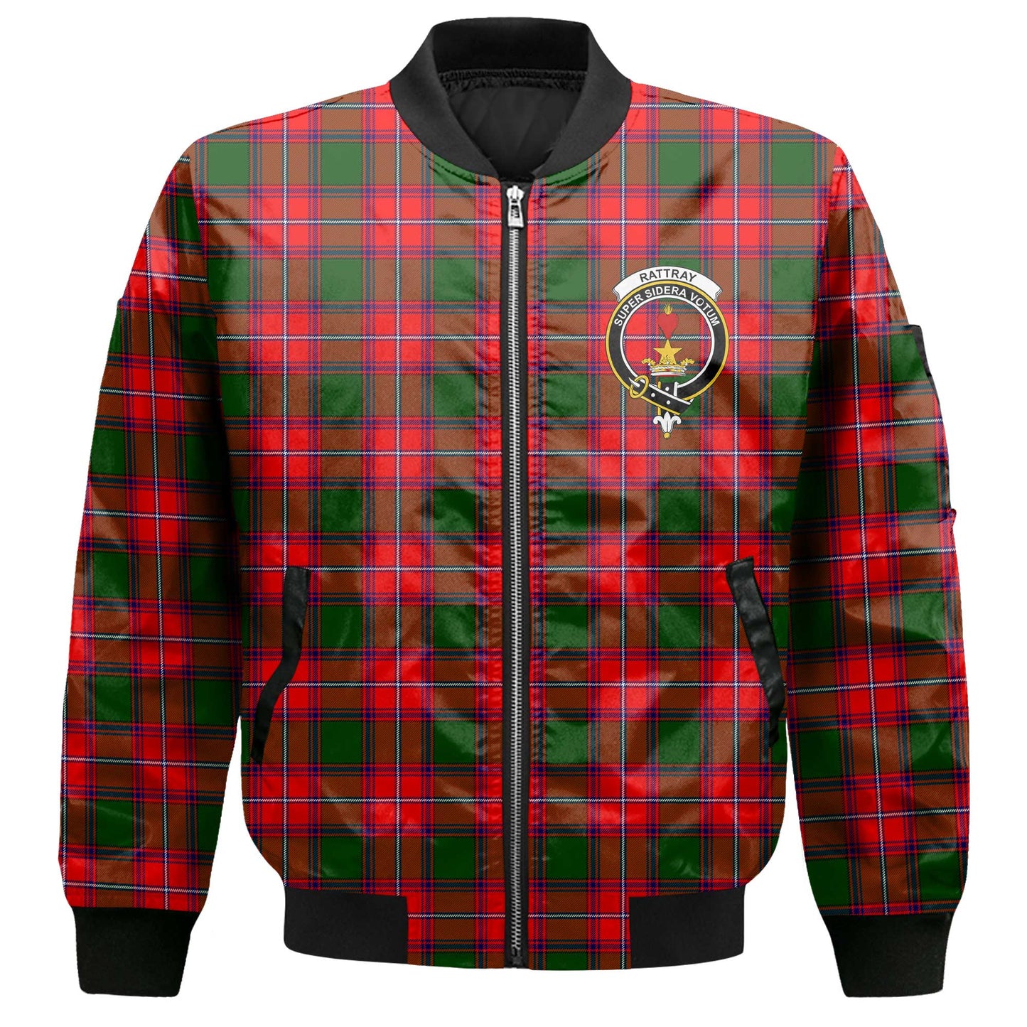 Clan Rattray Tartan Women Bomber Jacket Crest And Plaid Basic Style