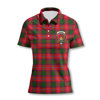 Clan Rattray Tartan Women Polo Shirt Crest And Plaid Basic Style