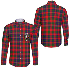 Clan Riddell Tartan Long Sleeve Button Shirt Crest And Plaid Basic Style