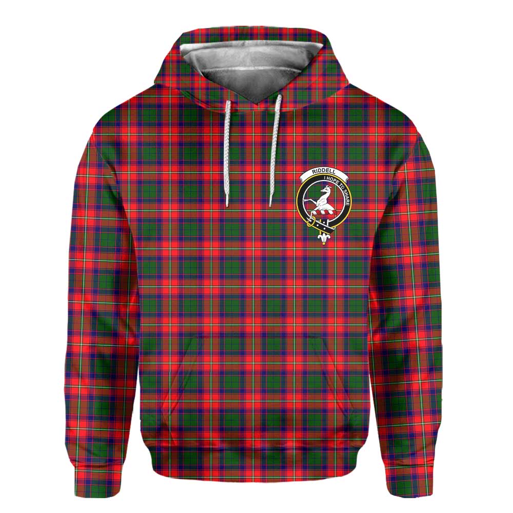 Clan Riddell Tartan Men Hoodie Crest And Plaid Basic Style