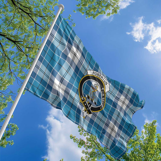 Clan Roberton Tartan Flag 1 Crest And Plaid Basic Style Tartan House Flag Crest And Plaid Basic Style