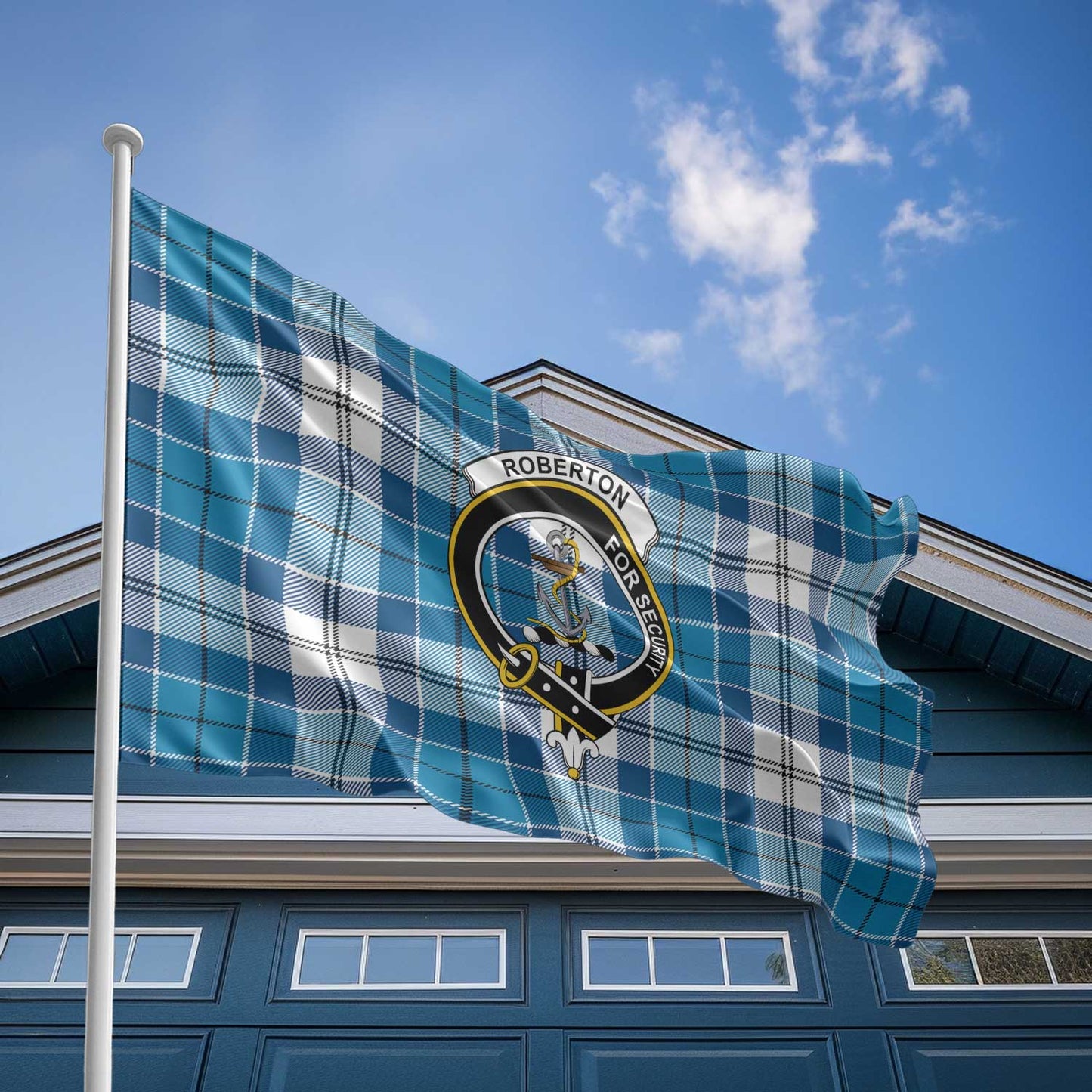 Clan Roberton Tartan Flag 1 Crest And Plaid Basic Style Tartan House Flag Crest And Plaid Basic Style