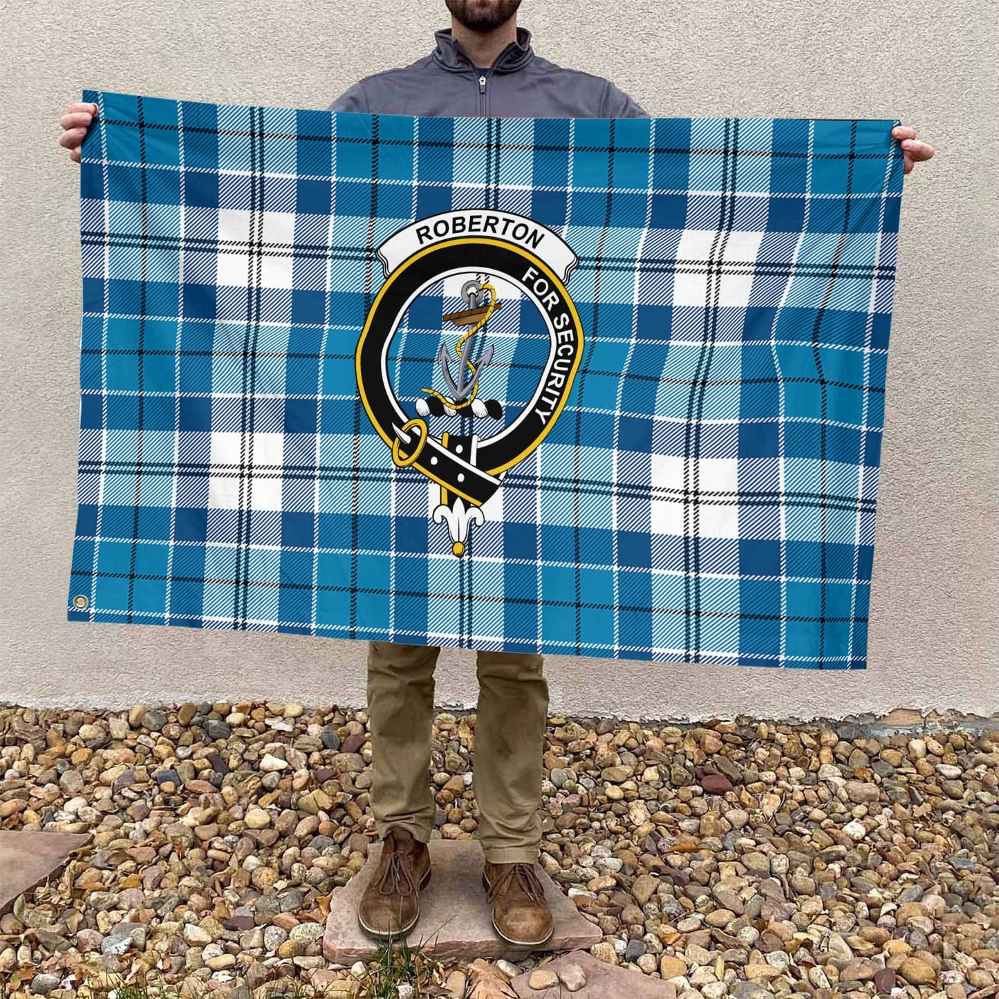 Clan Roberton Tartan Flag 1 Crest And Plaid Basic Style Tartan House Flag Crest And Plaid Basic Style