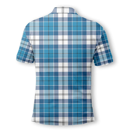 Clan Roberton Tartan Golf Men Polo Shirt Crest And Plaid Basic Style