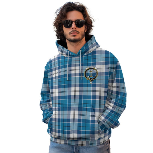 Clan Roberton Tartan Men Hoodie Crest And Plaid Basic Style