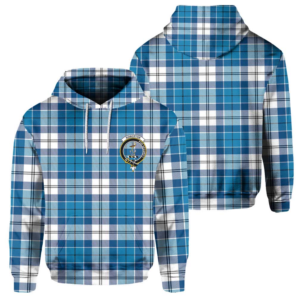 Clan Roberton Tartan Men Hoodie Crest And Plaid Basic Style