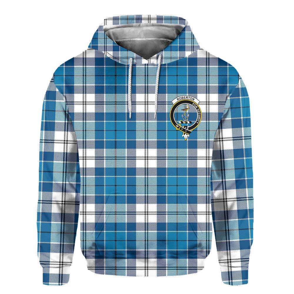 Clan Roberton Tartan Men Hoodie Crest And Plaid Basic Style