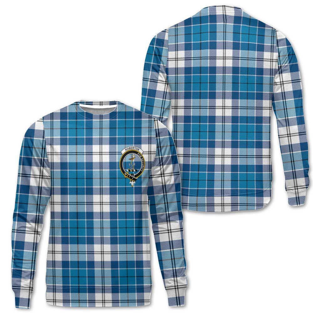 Clan Roberton Tartan Men Sweatshirt Crest And Plaid Basic Style