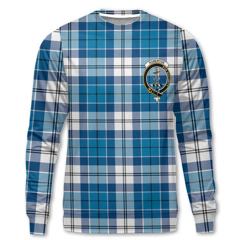 Clan Roberton Tartan Men Sweatshirt Crest And Plaid Basic Style