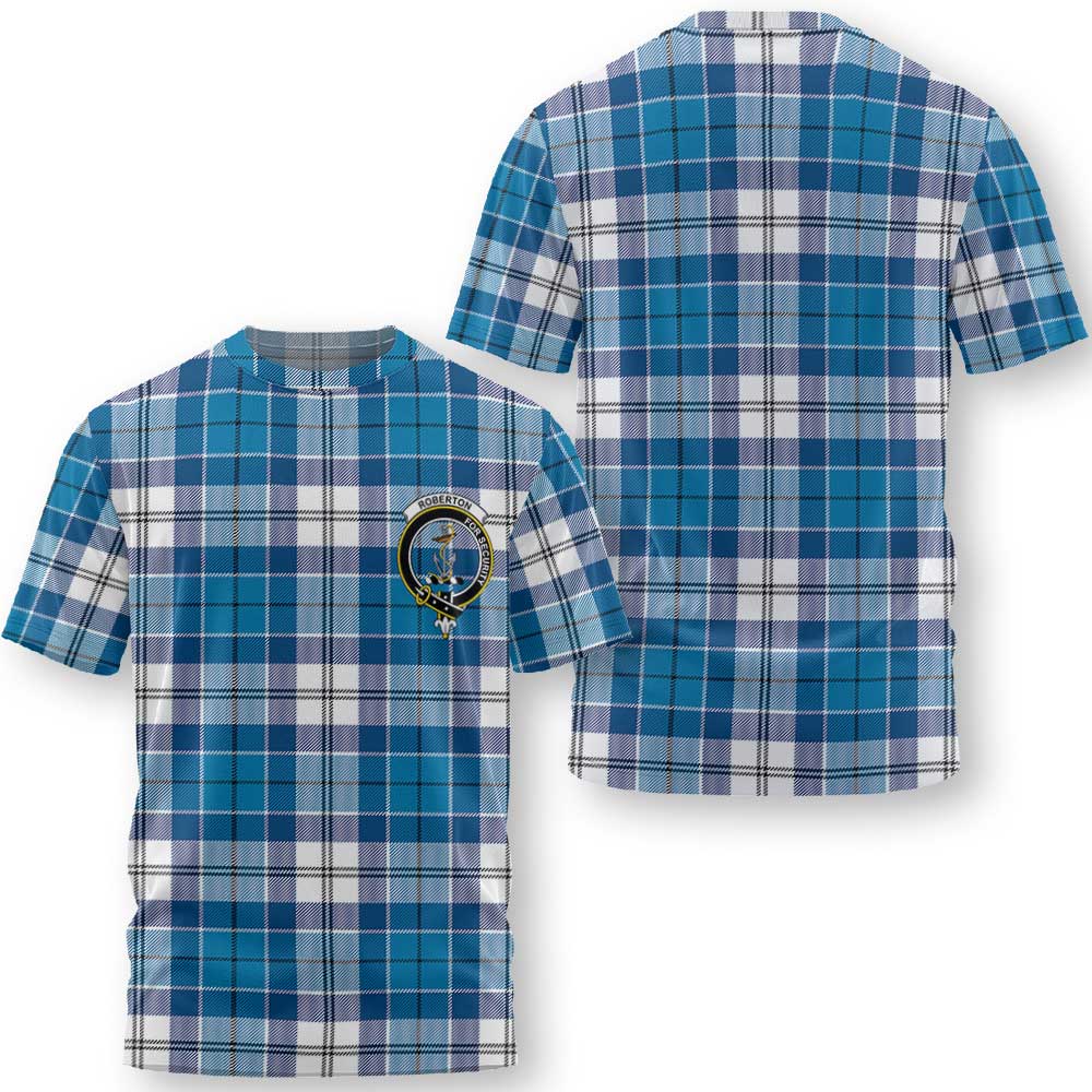 Clan Roberton Tartan Men T Shirt Crest And Plaid Basic Style