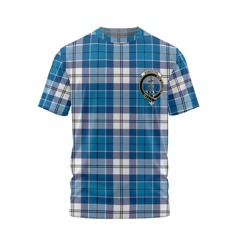 Clan Roberton Tartan Men T Shirt Crest And Plaid Basic Style