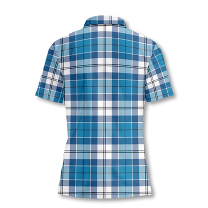 Clan Roberton Tartan Women Polo Shirt Crest And Plaid Basic Style