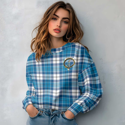 Clan Roberton Tartan Women Sweatshirt Crest And Plaid Basic Style