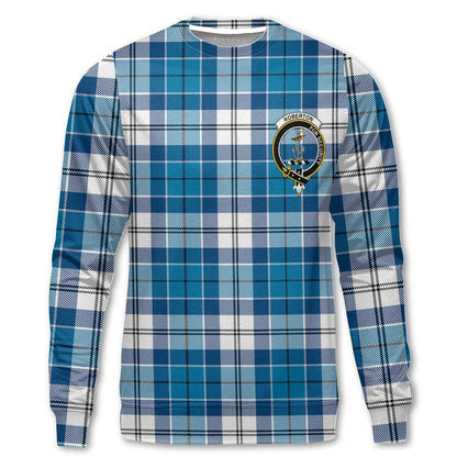 Clan Roberton Tartan Women Sweatshirt Crest And Plaid Basic Style