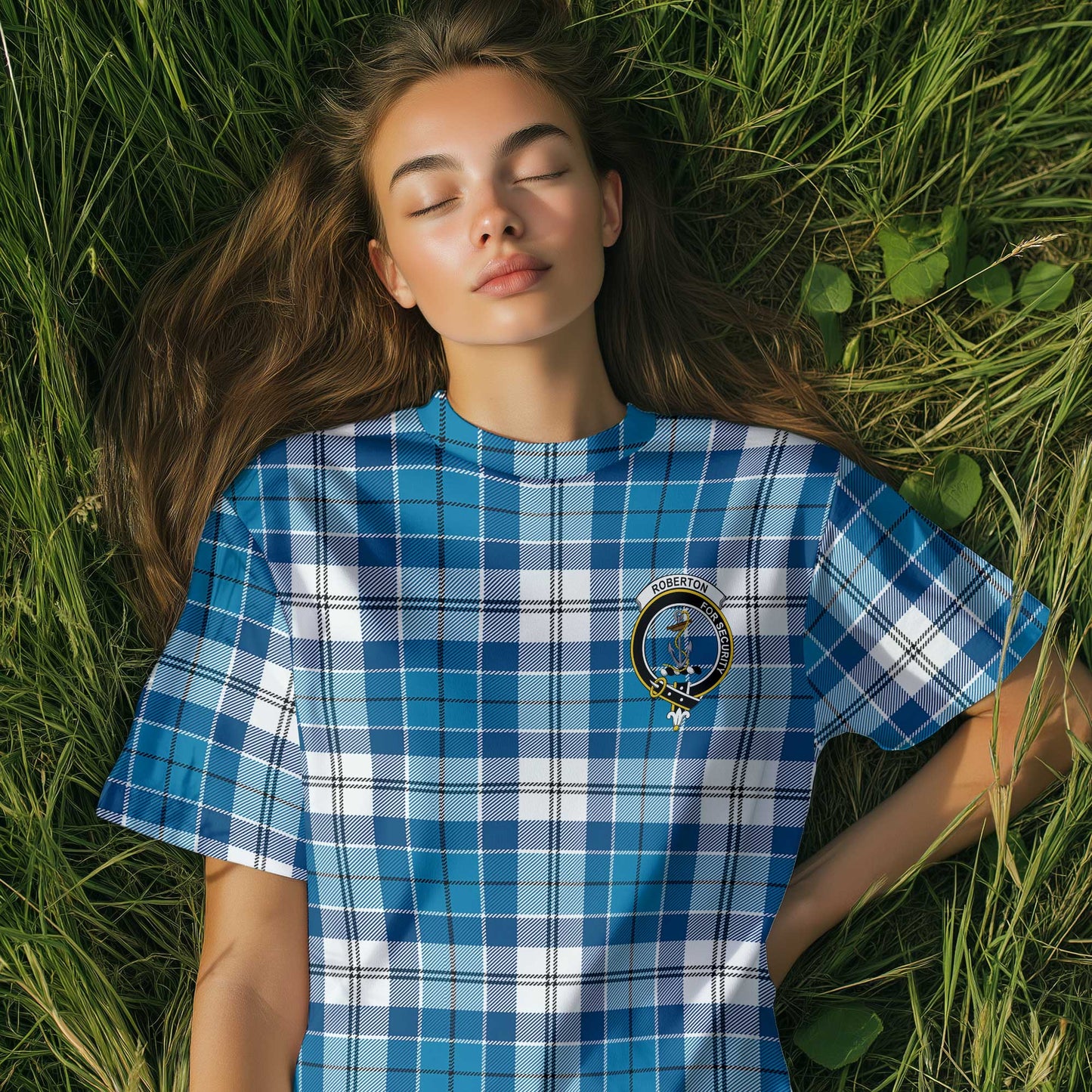 Clan Roberton Tartan Women T Shirt Crest And Plaid Basic Style