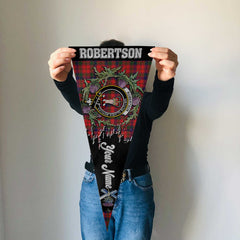 Clan Robertson Tartan Felt Pennant Crest And Plaid Basic Style