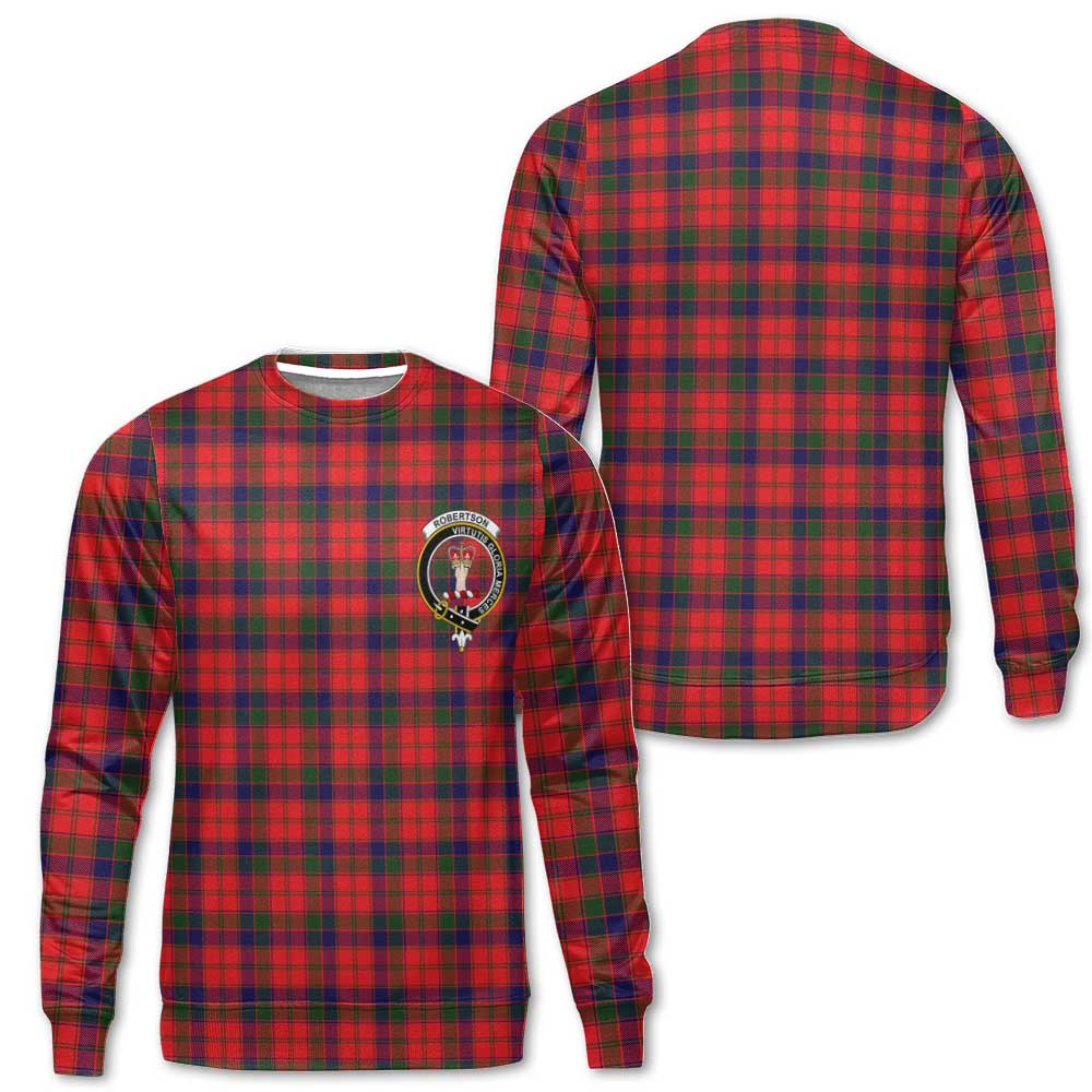 Clan Robertson Tartan Men Sweatshirt Crest And Plaid Basic Style