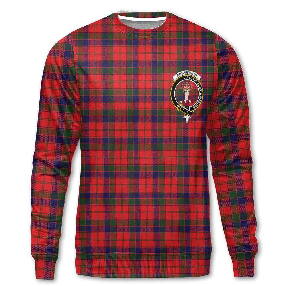 Clan Robertson Tartan Men Sweatshirt Crest And Plaid Basic Style