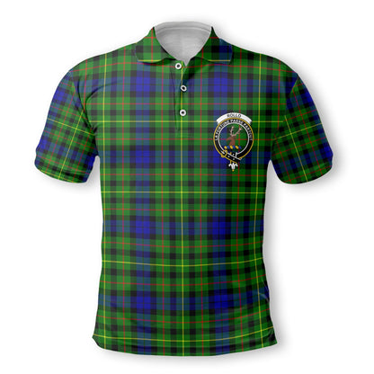 Clan Rollo Tartan Golf Men Polo Shirt Crest And Plaid Basic Style