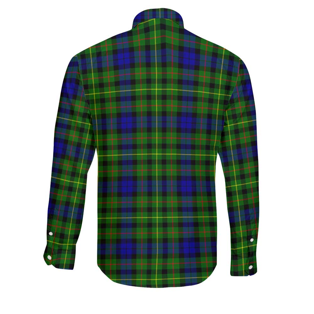 Clan Rollo Tartan Long Sleeve Button Shirt Crest And Plaid Basic Style