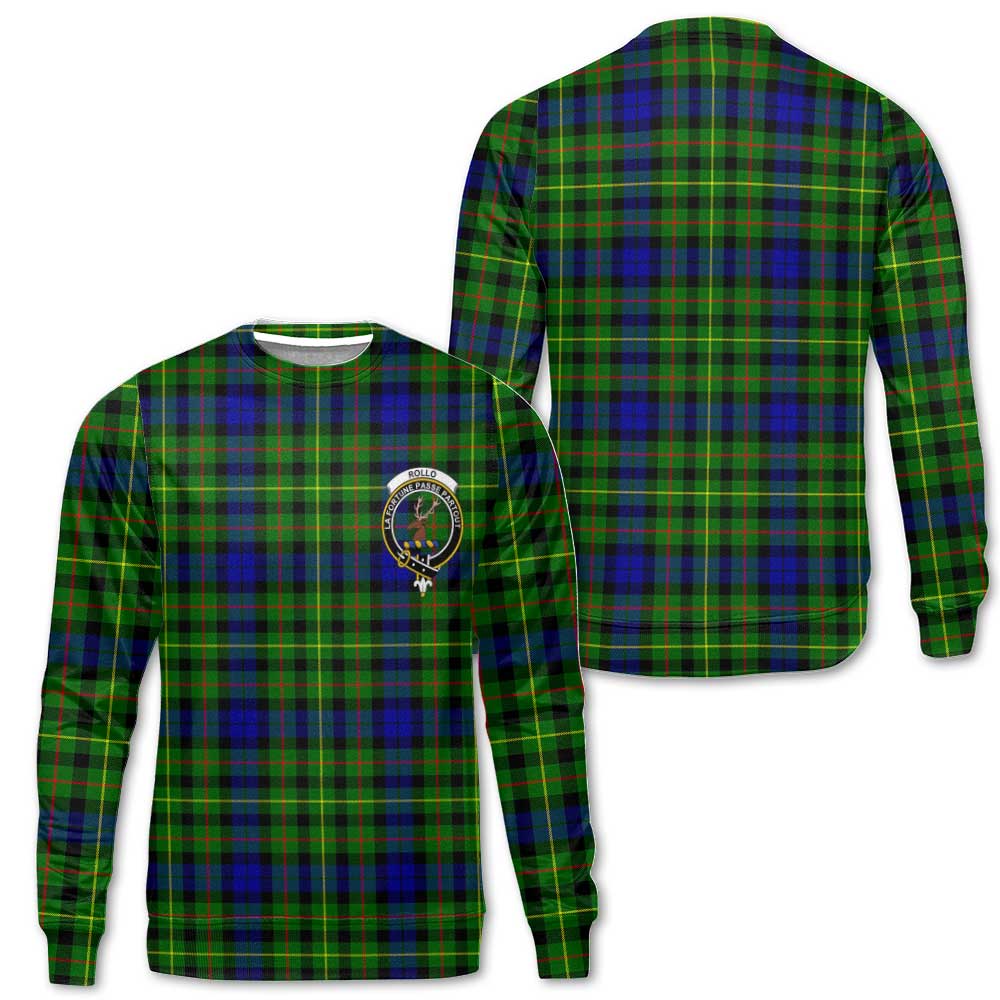 Clan Rollo Tartan Men Sweatshirt Crest And Plaid Basic Style