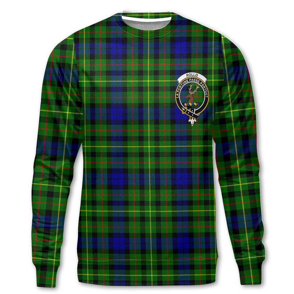 Clan Rollo Tartan Men Sweatshirt Crest And Plaid Basic Style