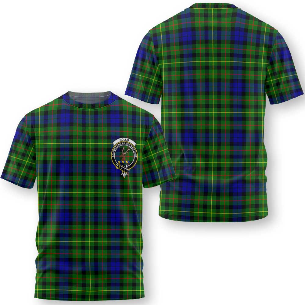 Clan Rollo Tartan Men T Shirt Crest And Plaid Basic Style