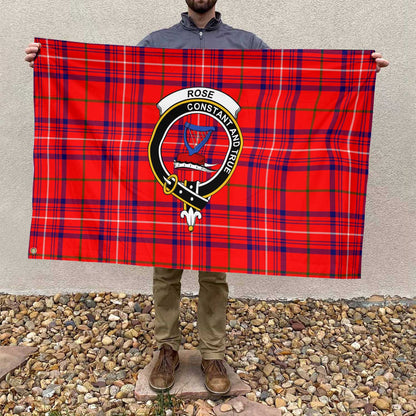 Clan Rose Tartan Flag Crest And Plaid Basic Style