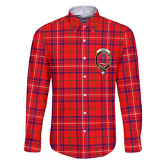 Clan Rose Tartan Long Sleeve Button Shirt Crest And Plaid Basic Style