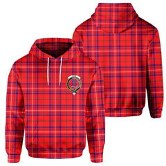 Clan Rose Tartan Men Hoodie Crest And Plaid Basic Style