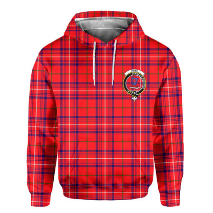 Clan Rose Tartan Men Hoodie Crest And Plaid Basic Style