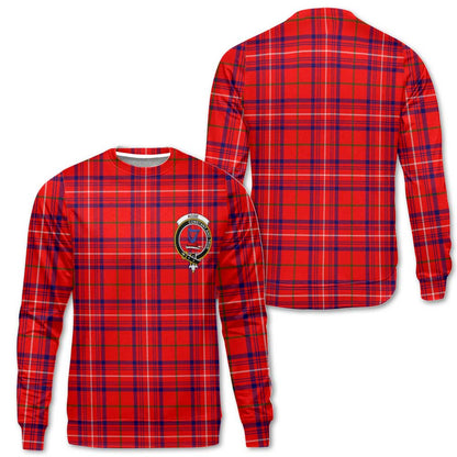 Clan Rose Tartan Men Sweatshirt Crest And Plaid Basic Style