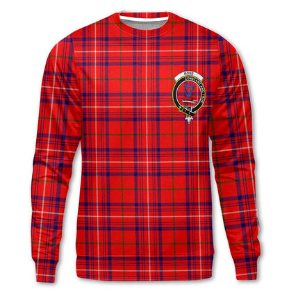 Clan Rose Tartan Men Sweatshirt Crest And Plaid Basic Style