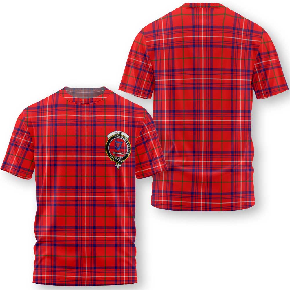 Clan Rose Tartan Men T Shirt Crest And Plaid Basic Style