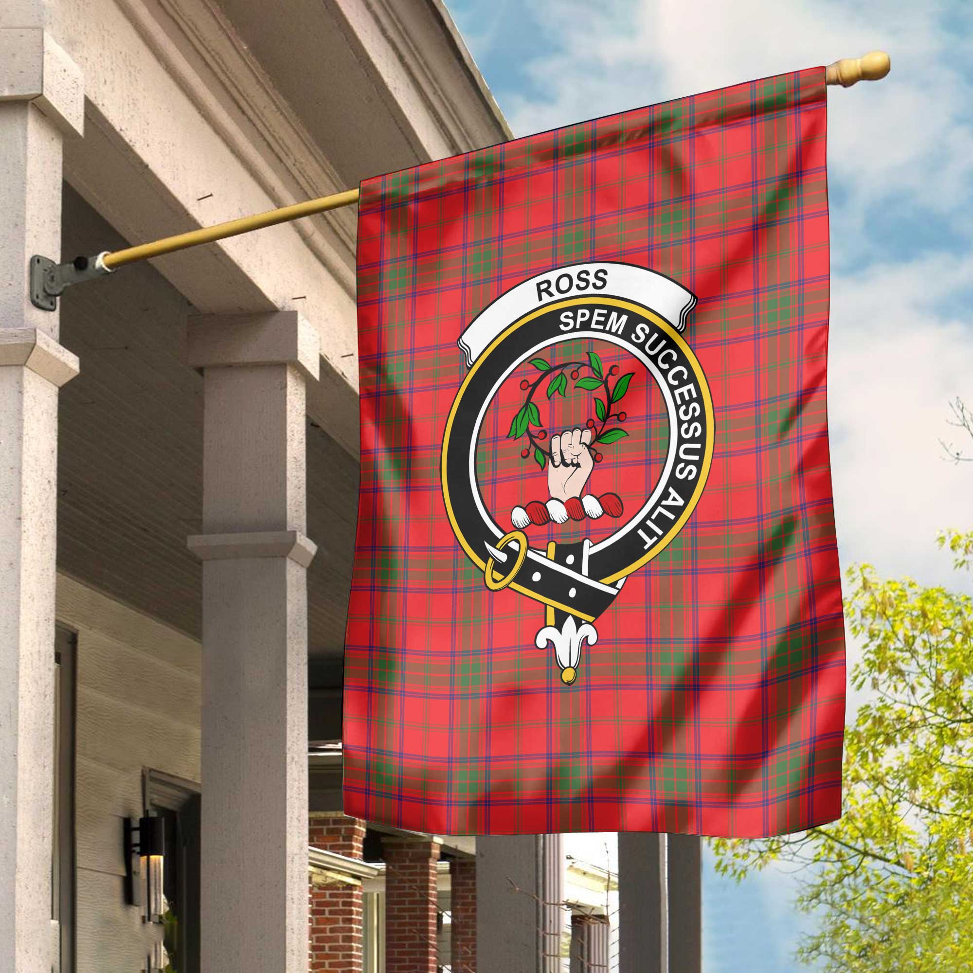 Clan Ross Tartan Garden Flag Crest And Plaid Basic Style
