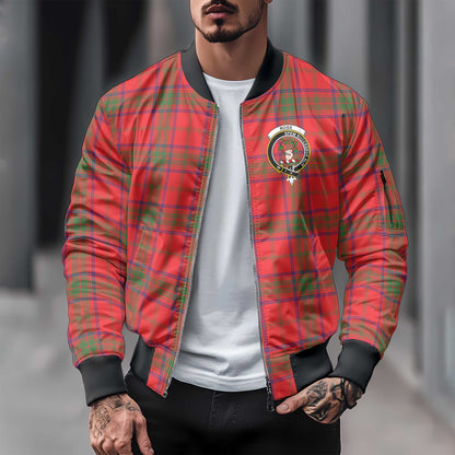 Clan Ross Tartan Men Bomber Jacket Crest And Plaid Basic Style