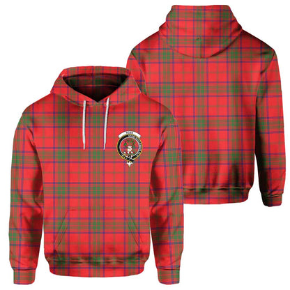 Clan Ross Tartan Men Hoodie Crest And Plaid Basic Style