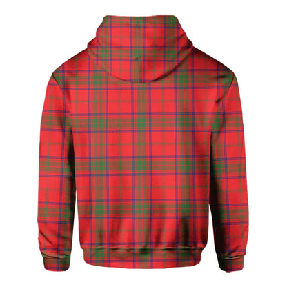 Clan Ross Tartan Men Hoodie Crest And Plaid Basic Style