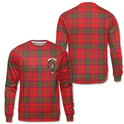 Clan Ross Tartan Men Sweatshirt Crest And Plaid Basic Style