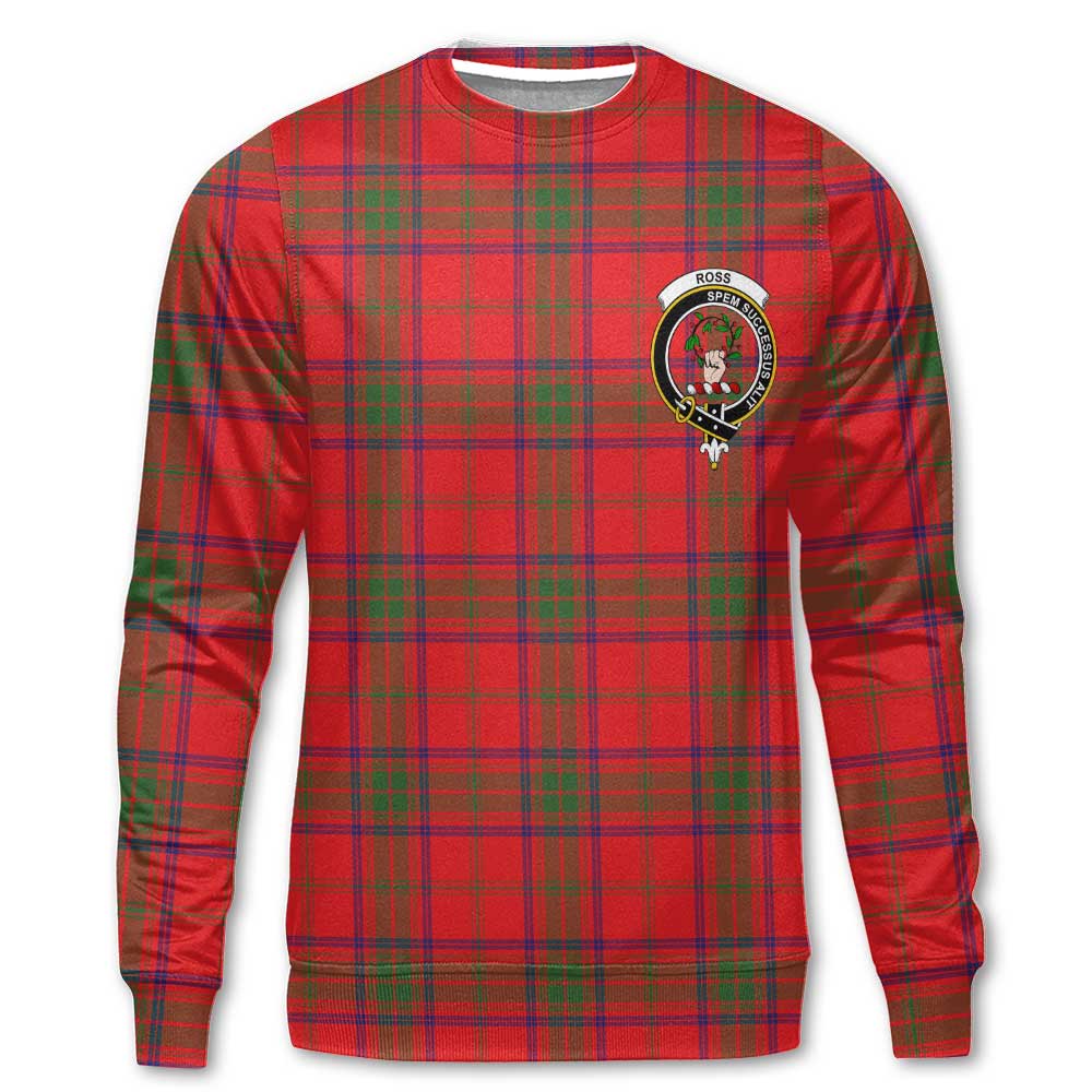 Clan Ross Tartan Men Sweatshirt Crest And Plaid Basic Style