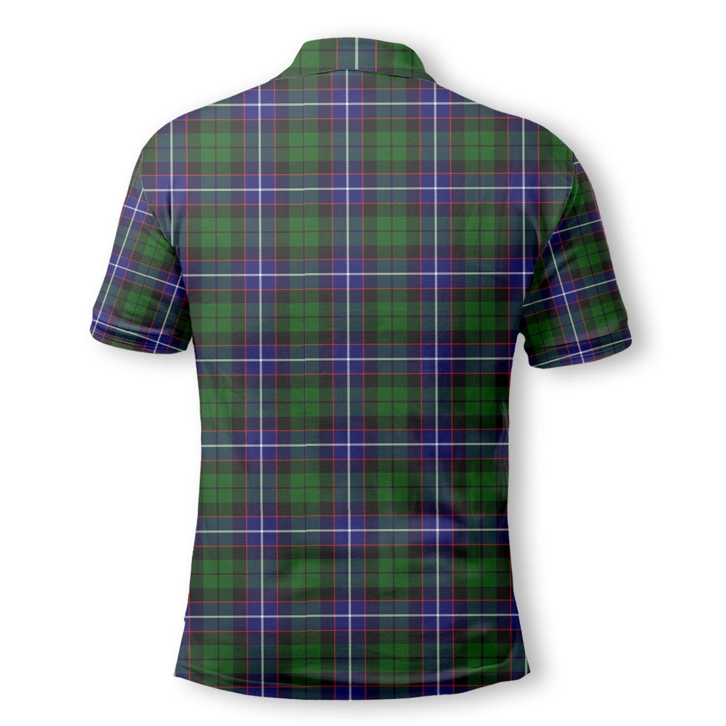 Clan Russell Tartan Golf Men Polo Shirt Crest And Plaid Basic Style