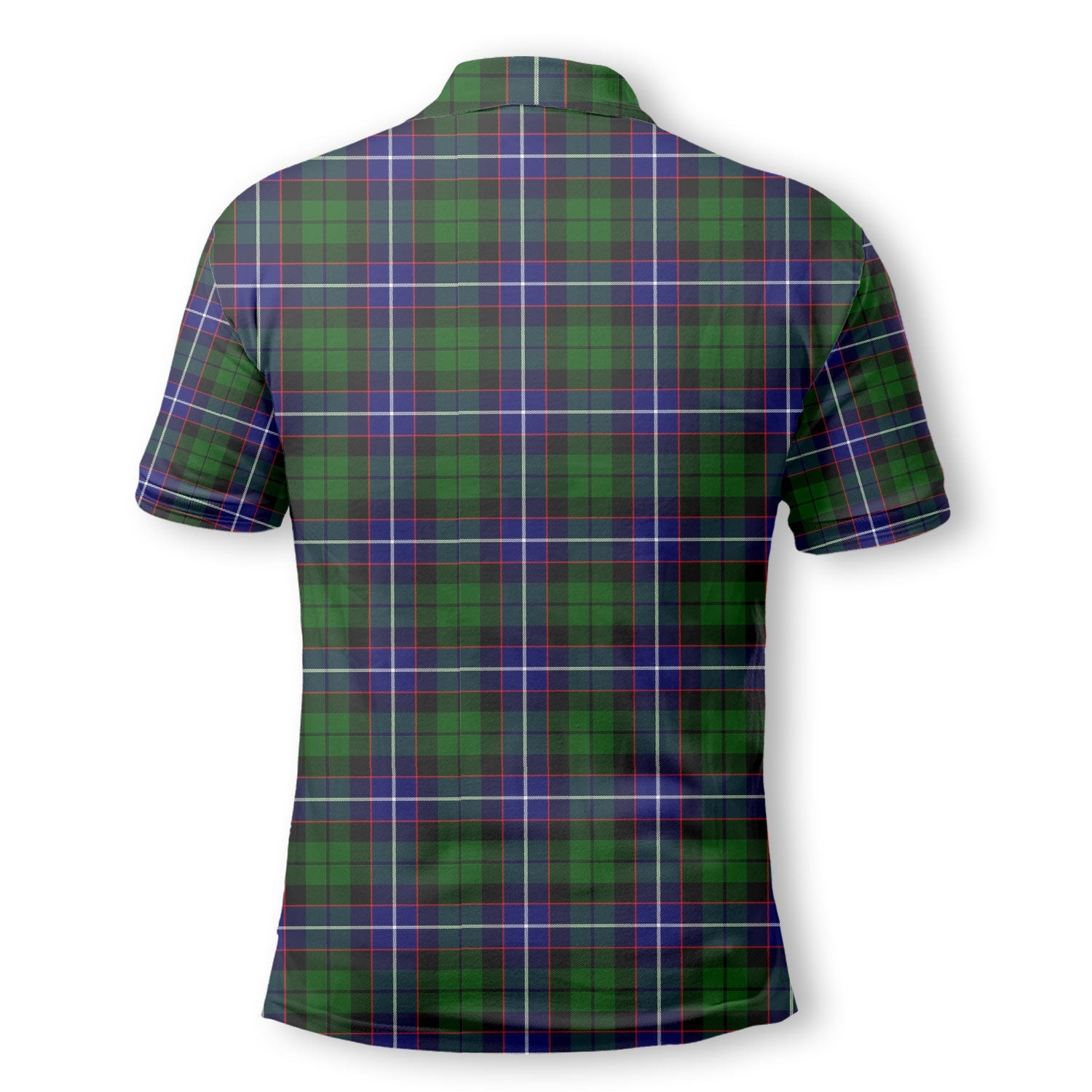 Clan Russell Tartan Golf Men Polo Shirt Crest And Plaid Basic Style