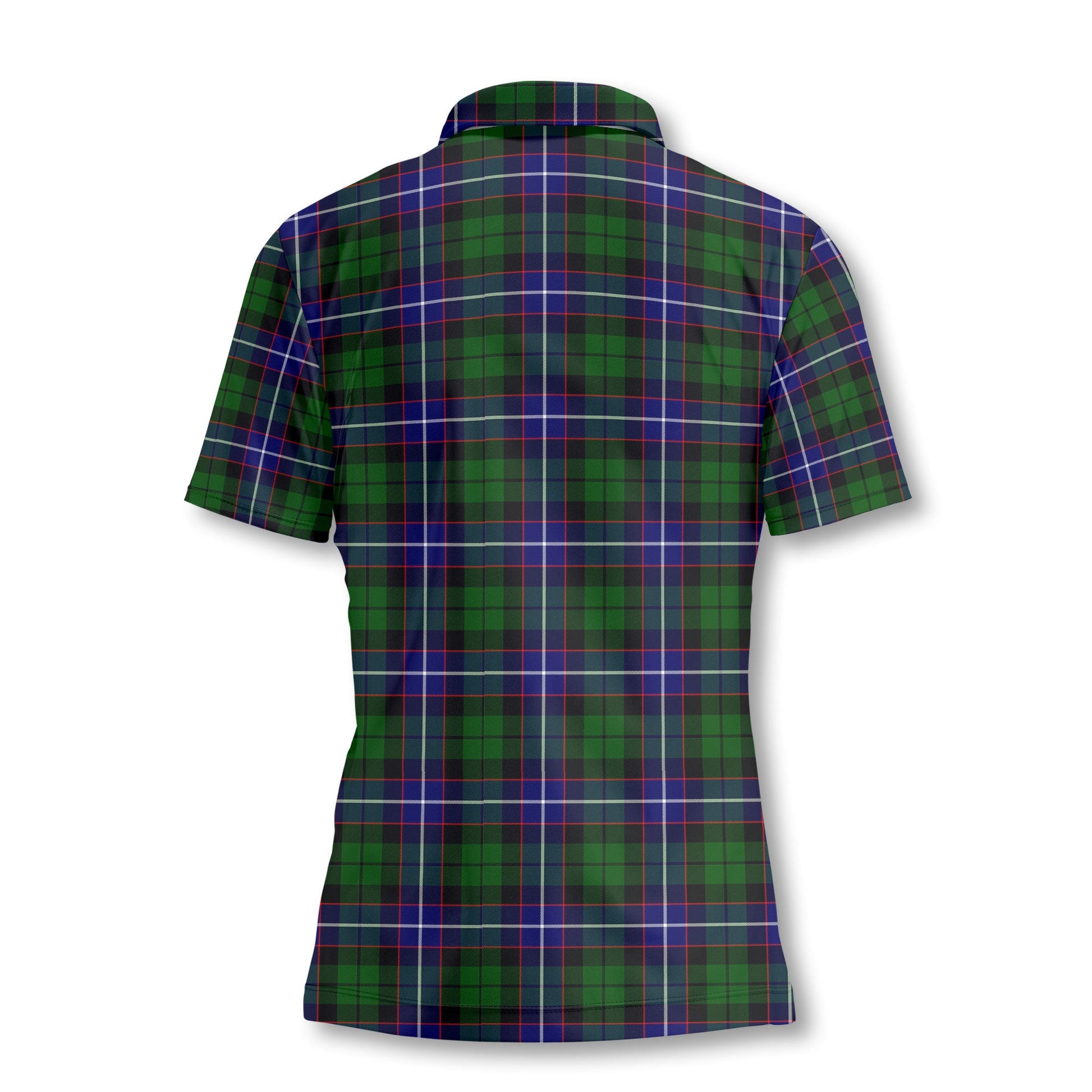 Clan Russell Tartan Women Polo Shirt Crest And Plaid Basic Style