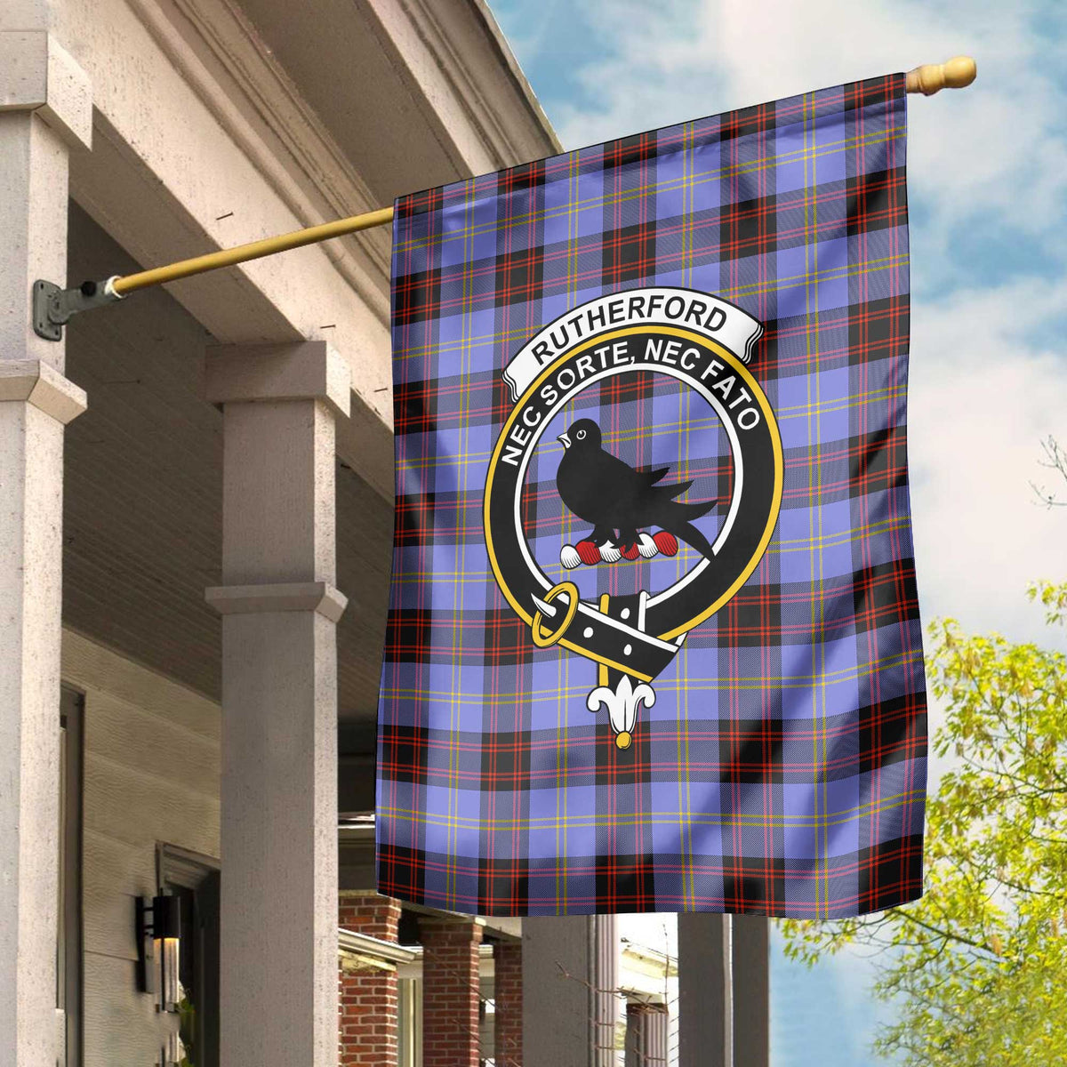 Clan Rutherford Tartan Garden Flag Crest And Plaid Basic Style