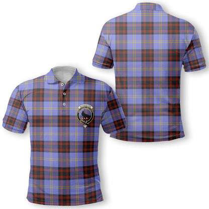 Clan Rutherford Tartan Golf Tartan Men Polo Shirt Crest And Plaid Basic Style